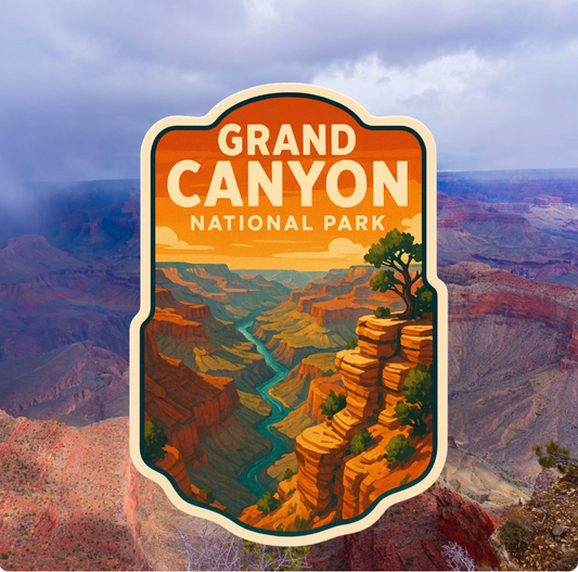 Grand Canyon National Park Sticker, Arizona, canyon, Landscape, National Park sticker, Hiking, Camping, Colorado river, sticker,travel, hike