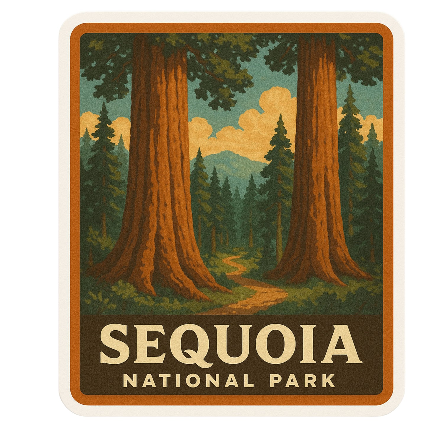 Sequoia National Park Sticker, California, Landscape, National Parks, Hiking, travel, trees, Giant Sequoia, sticker, Sequoia National Park