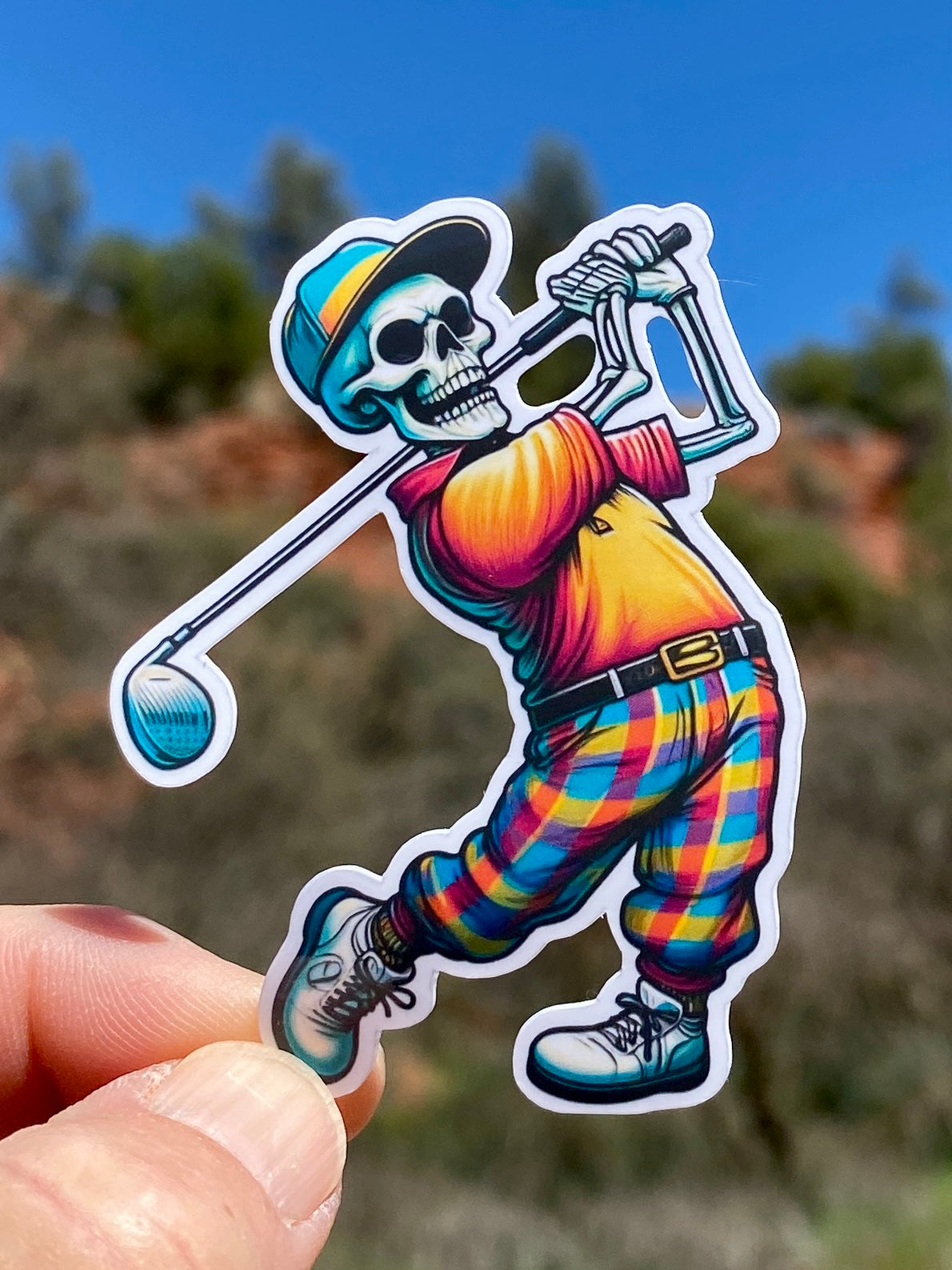 Skeleton Golfing Sticker, Golfer, Golfing, Golf Club, Golf Sticker, putting, Skeleton, Golf Course, sticker, Golf Cart, Golf Lover,Fairway