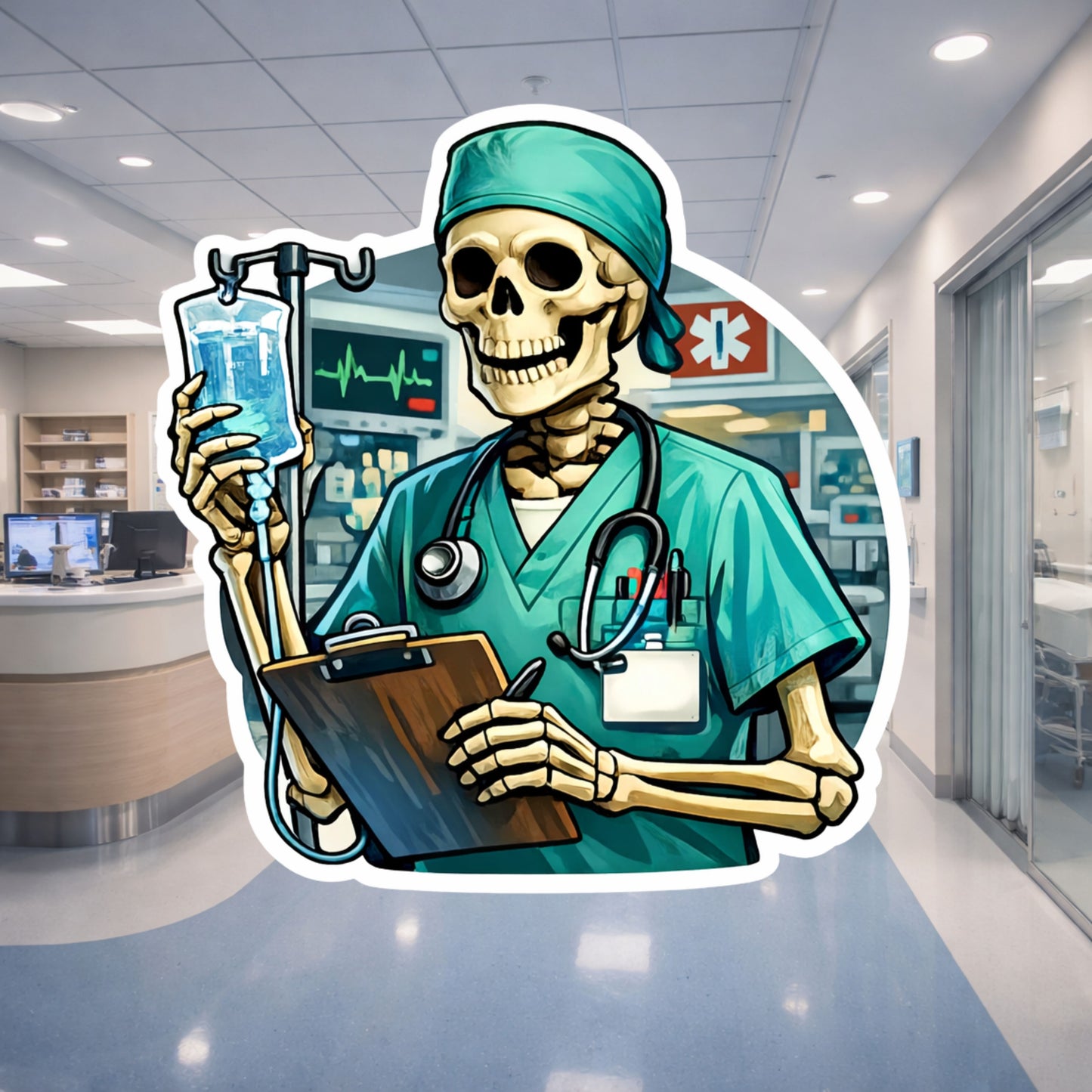 Funny Healthcare Worker Gift | ER Nurse Sticker | Medical Humor | ICU Life | Healthcare Appreciation