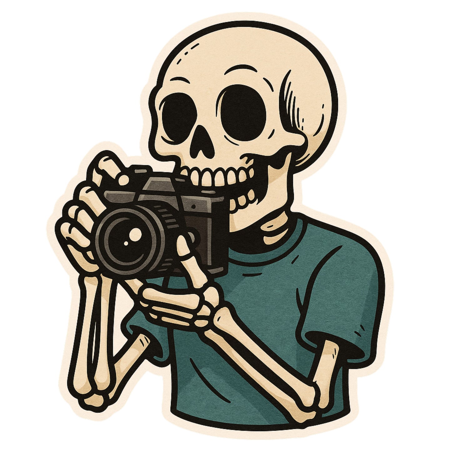 Skeleton Photographer Sticker, camera, photographer, digital camera, Skeleton,  photography, sticker, shutterbug, camera gear, photo bug