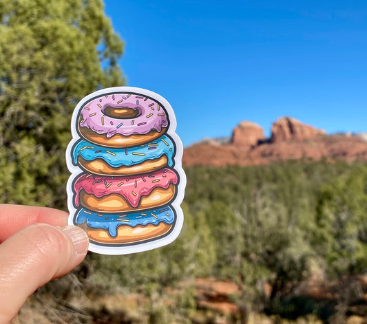 Stack of 4 colorful Delicious Donuts Sticker, Donut Stickers, Donut Lovers, Food Stickers, Donut Shop, Gifts for Dad, Gifts for Cops, Police