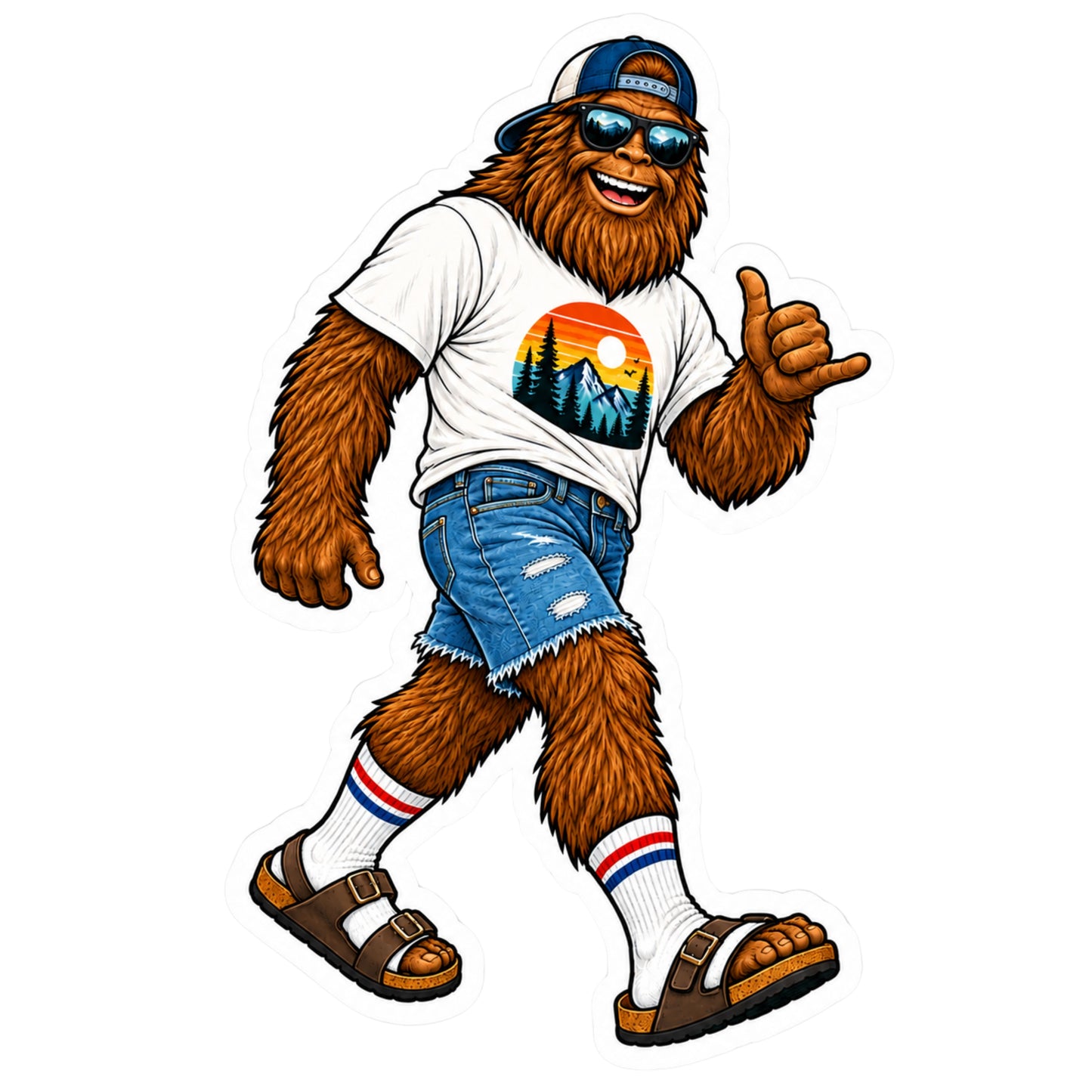 Summer Squatch – Bigfoot on Vacation Sticker, Bigfoot Dad, Summer Vacation Vibes, Decal
