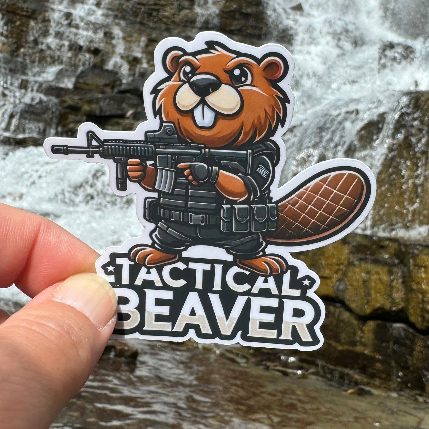 Tactical Beaver Sticker, Beaver, tactical, operator, Tactical gear, sticker, rifle, military, police, shoot, gear, gun humor, beaver tail