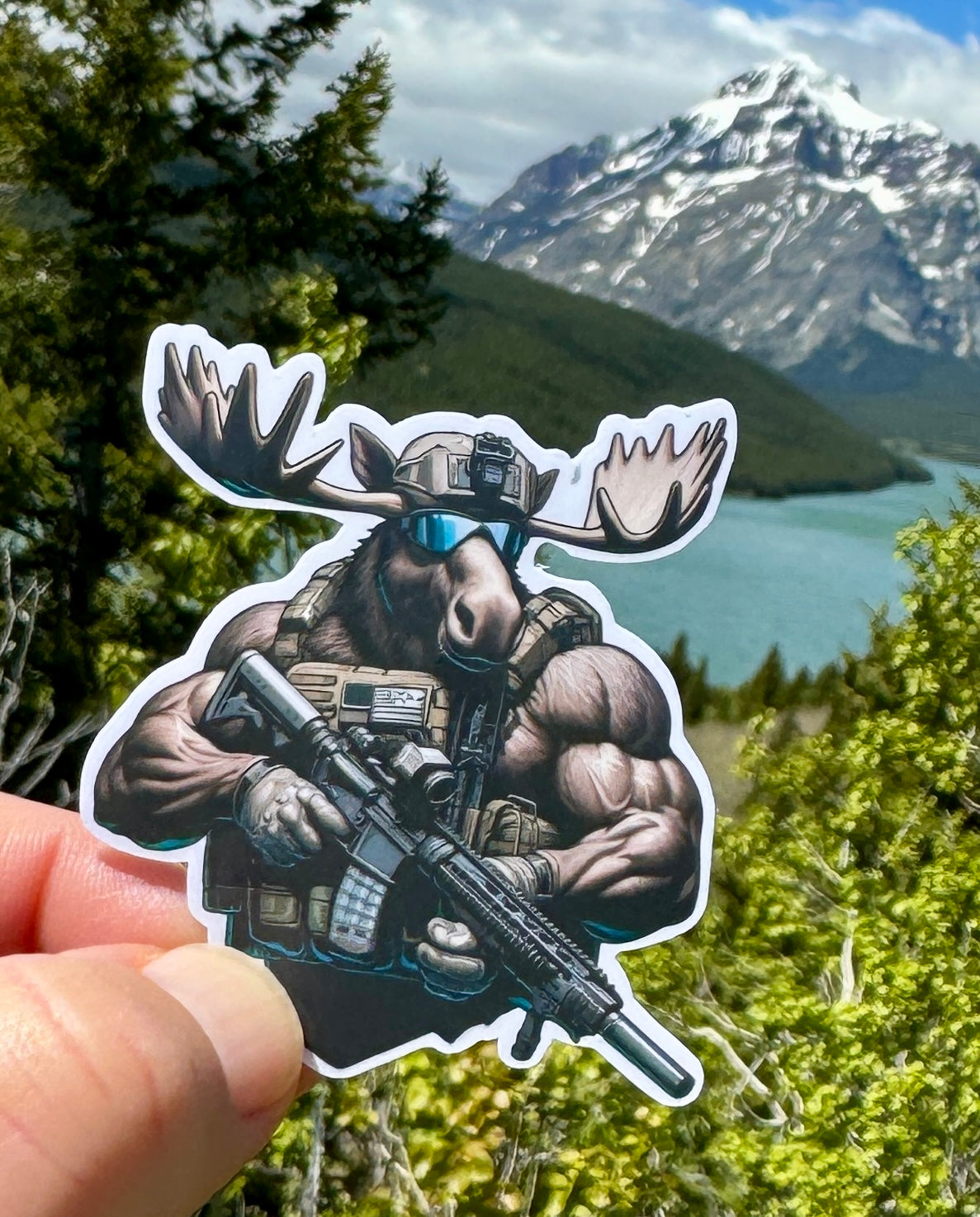 Tactical Bull Moose Sticker, Bull Moose, tactical, moose, operator, Tactical gear, sticker, decal, rifle, military, police, shoot, Jacked