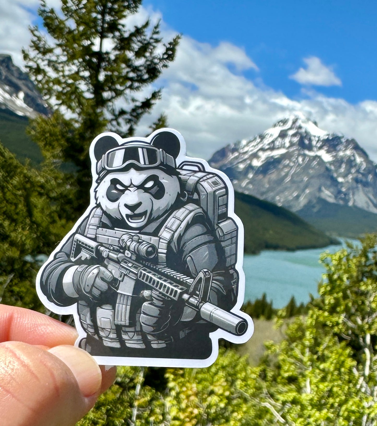 Tactical Panda Bear Sticker, Panda, tactical, operator, Tactical gear, sticker, rifle, military, police, shoot, gear, gun humor, panda bear