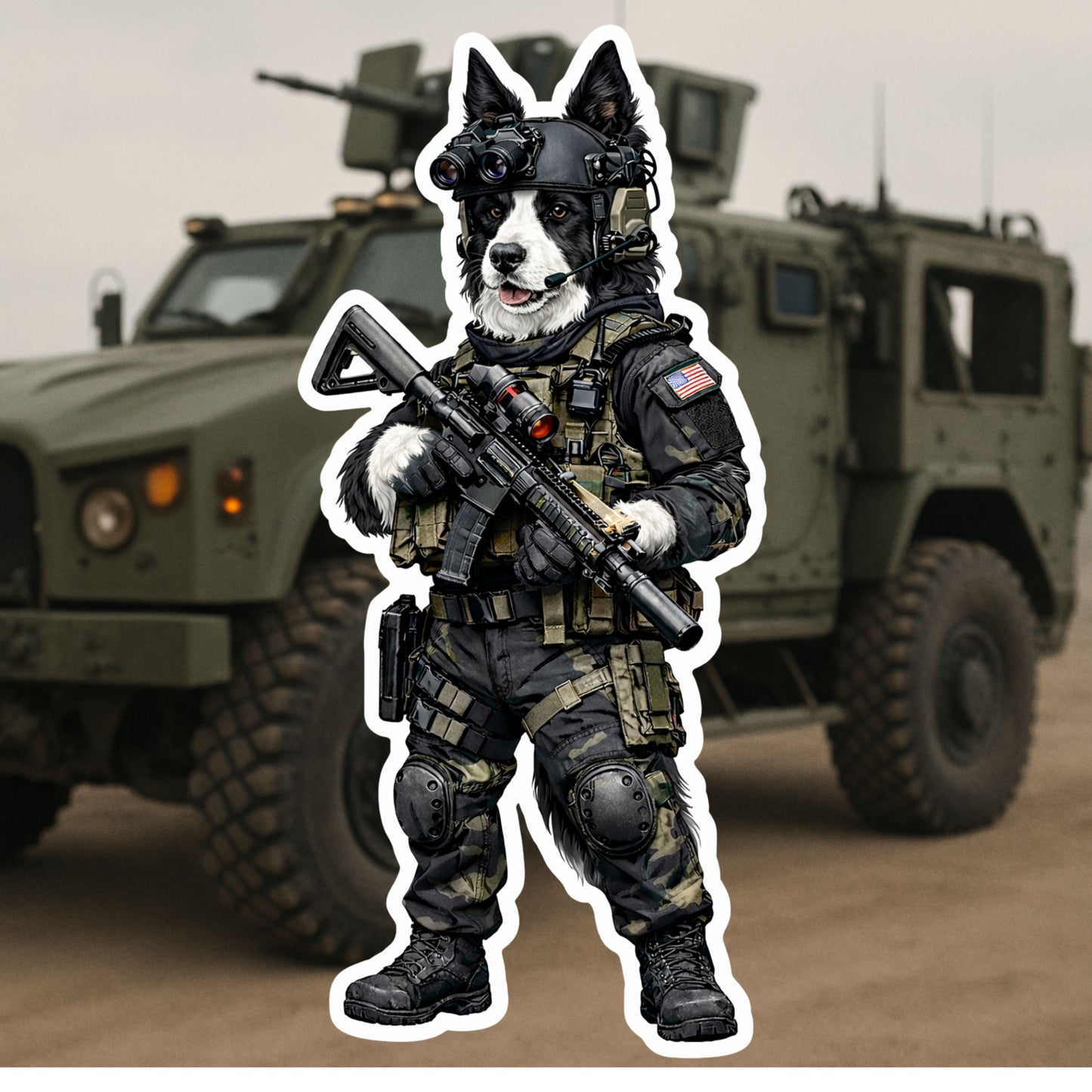 Tactical Border Collie Sticker – Funny K9 Soldier Vinyl Decal | Dog Lover & Military Humor Sticker | Cute and Rugged Die Cut Sticker |Fun (Copy) (Copy) (Copy)