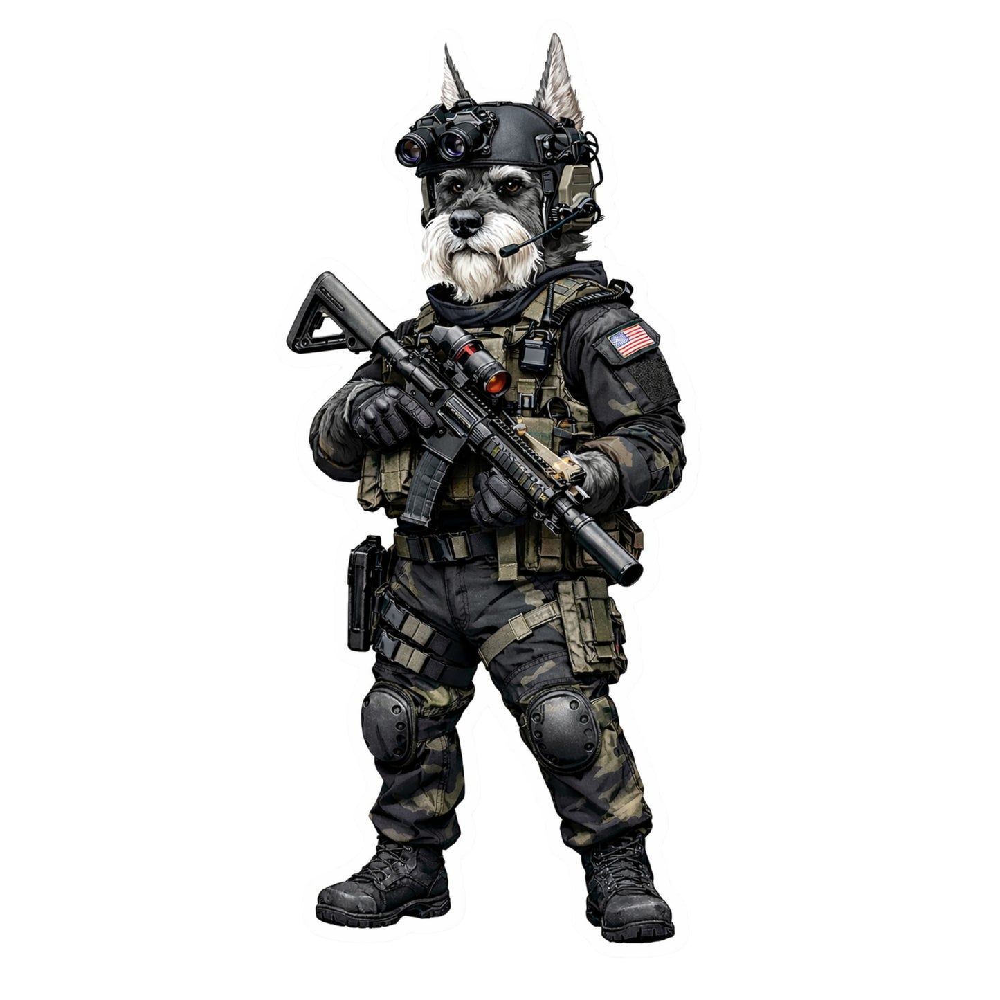 Tactical Schnauzer Sticker – Funny K9 Soldier Vinyl Decal | Dog Lover & Military Humor Sticker | Cute and Rugged Die Cut Sticker |Fun (Copy) (Copy) (Copy) (Copy)