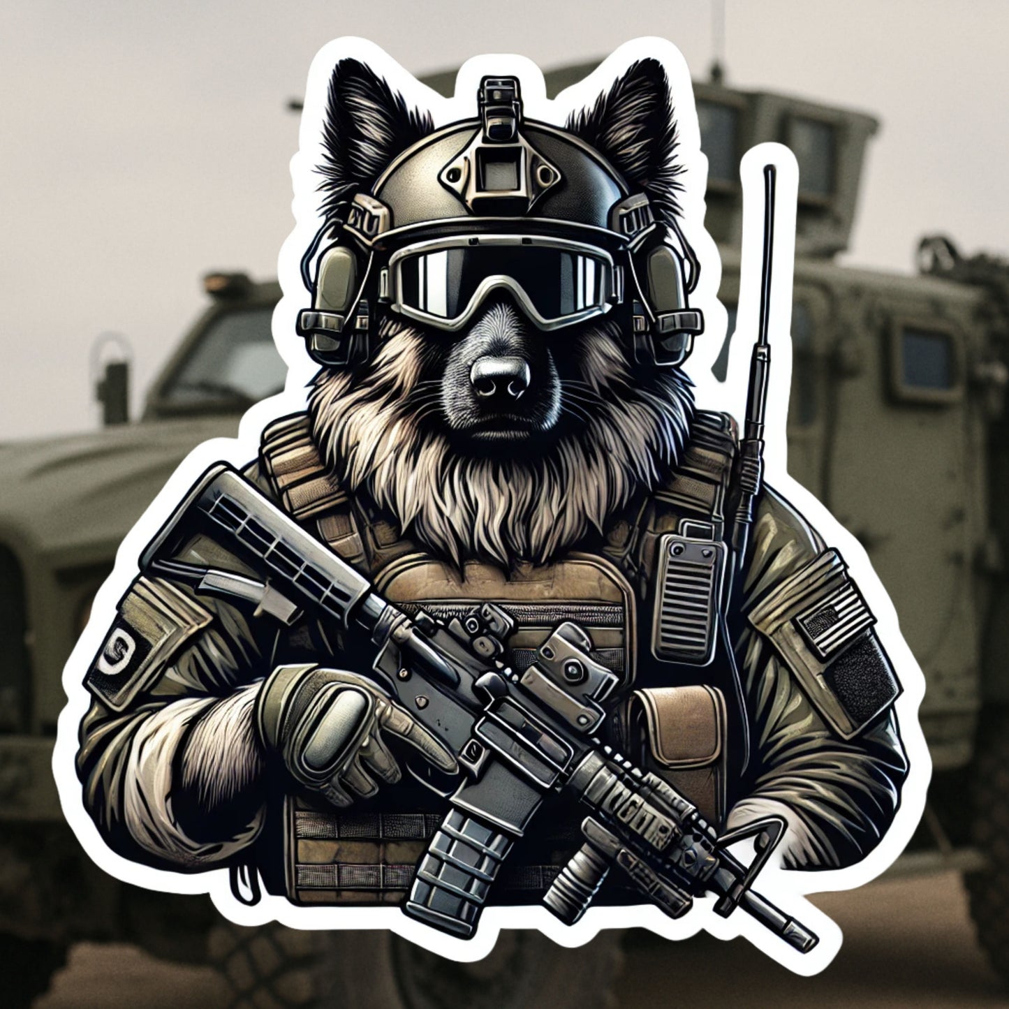 Tactical Sheepdog Sticker, police, tactical, operator, tactical gear, SWAT, military, sticker, rifle, 2A, sheepdog, guardian, dog, protector