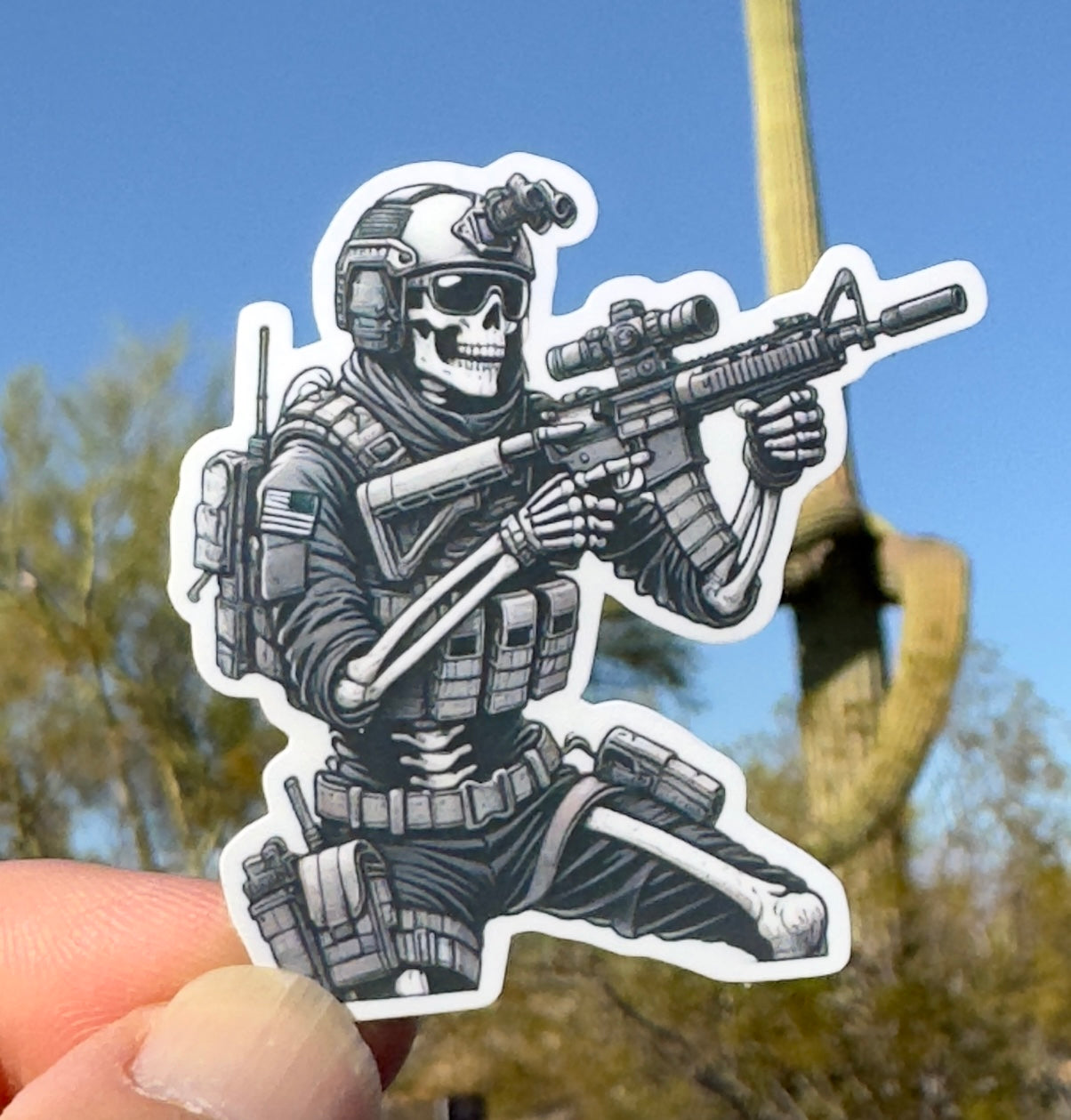 Tactical Skeleton Sticker, Skeleton, tactical, bones, operator, Tactical gear, sticker, decal, gear, rifle, military, police, shoot,shooting