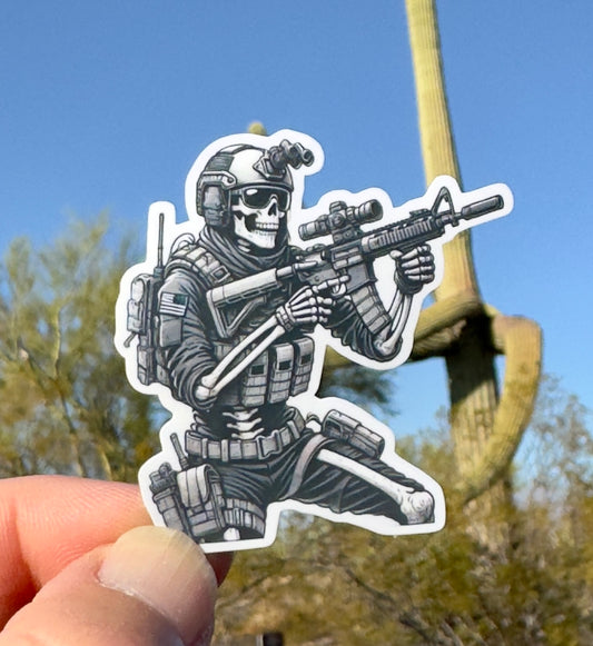 Tactical Skeleton Sticker, Skeleton, tactical, bones, operator, Tactical gear, sticker, decal, gear, rifle, military, police, shoot,shooting