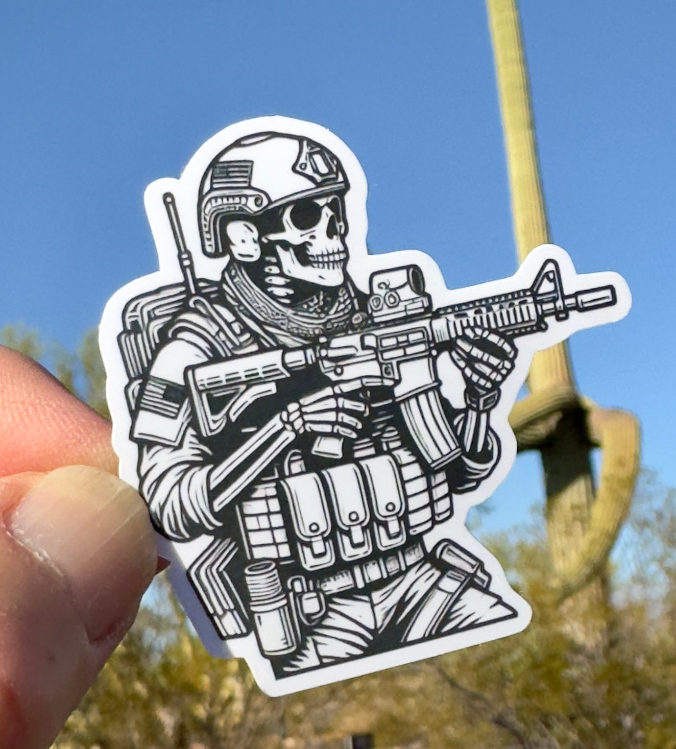 Tactical Skeleton Sticker, Skeleton, tactical, bones, operator, Tactical gear, sticker, decal, gear, rifle, military, police, shoot,shooting