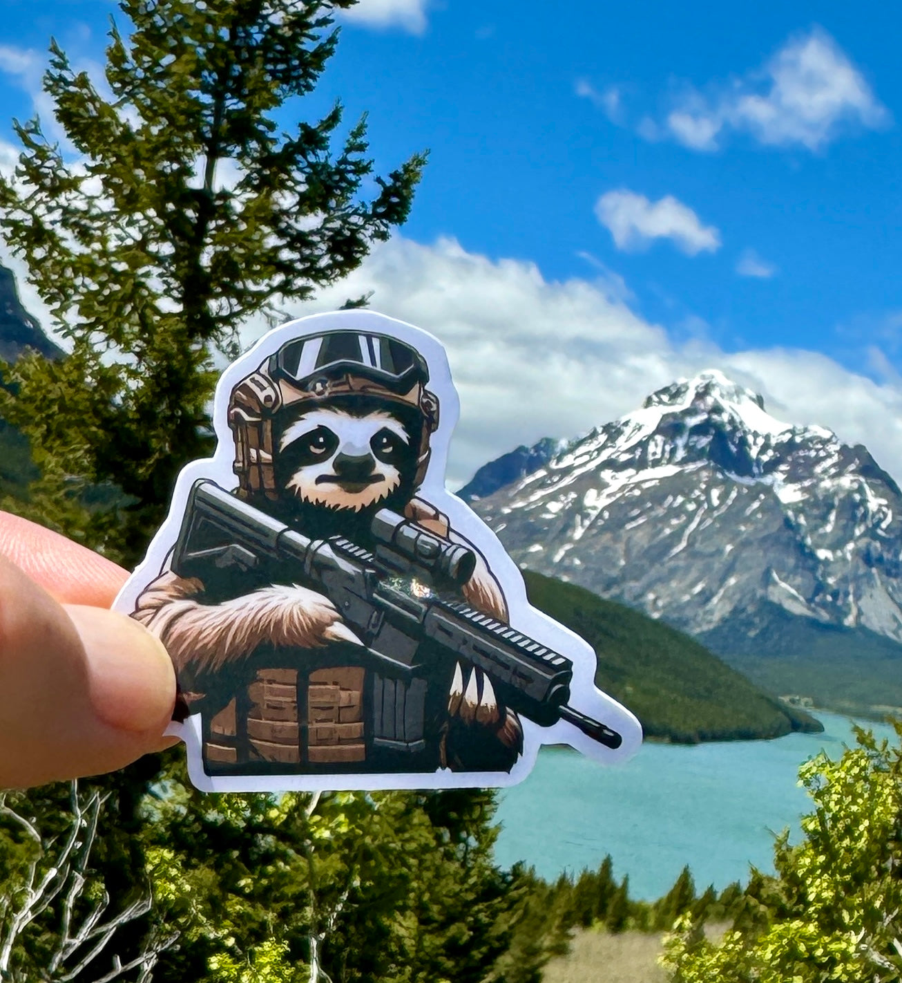 Tactical Sloth Sticker, Sloth, tactical, Slow, operator, Tactical gear, sticker, decal, rifle, military, police, shoot, slow is smooth, gear