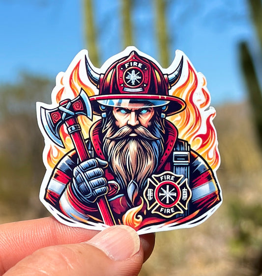 Viking Warrior Firefighter Sticker