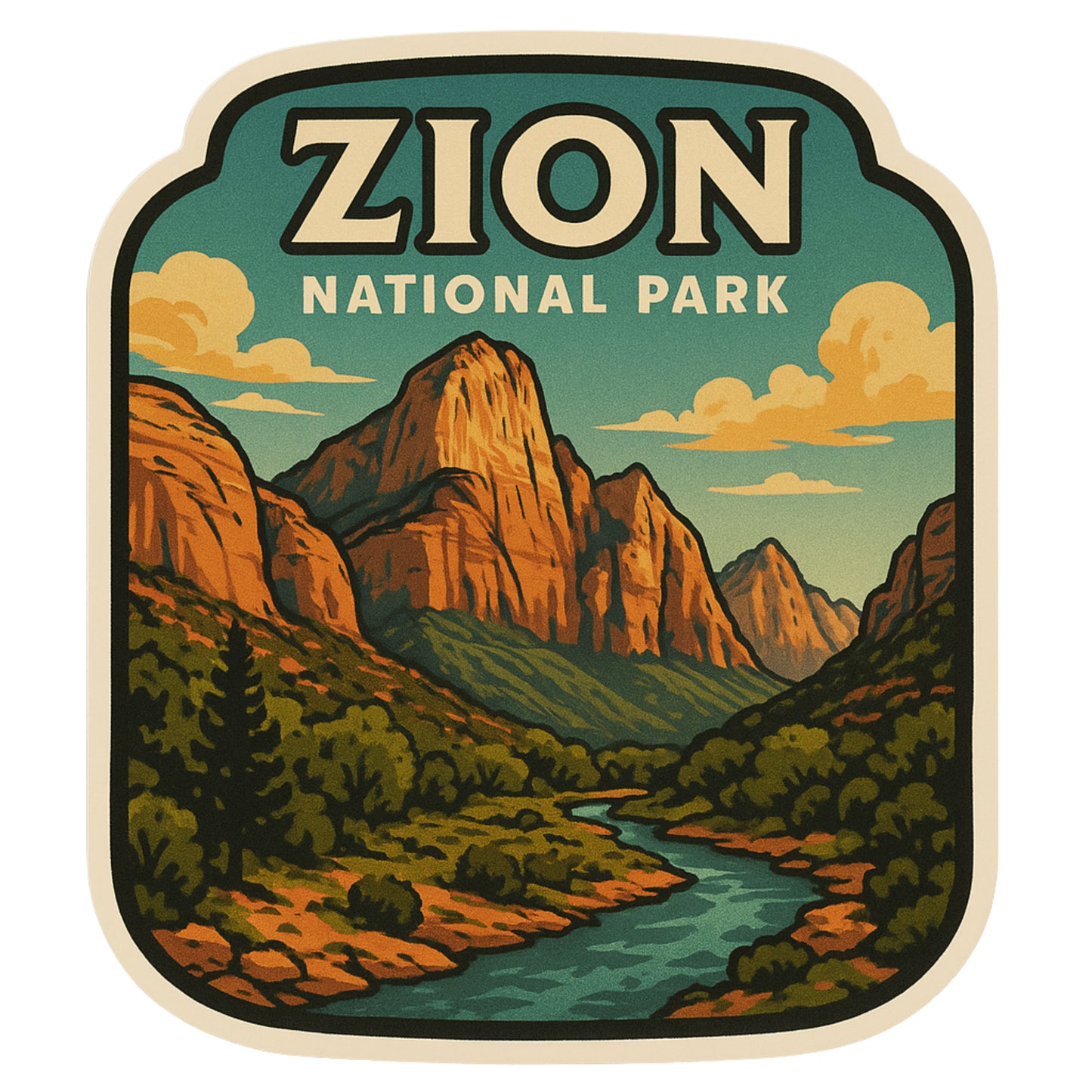 Zion Sticker, Zion Park, Travel, nature, National Parks, Utah, Red Rocks, Zion Sticker, Sticker, Decal, vacation, travel, adventure, hiking