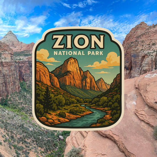 Zion Sticker, Zion Park, Travel, nature, National Parks, Utah, Red Rocks, Zion Sticker, Sticker, Decal, vacation, travel, adventure, hiking