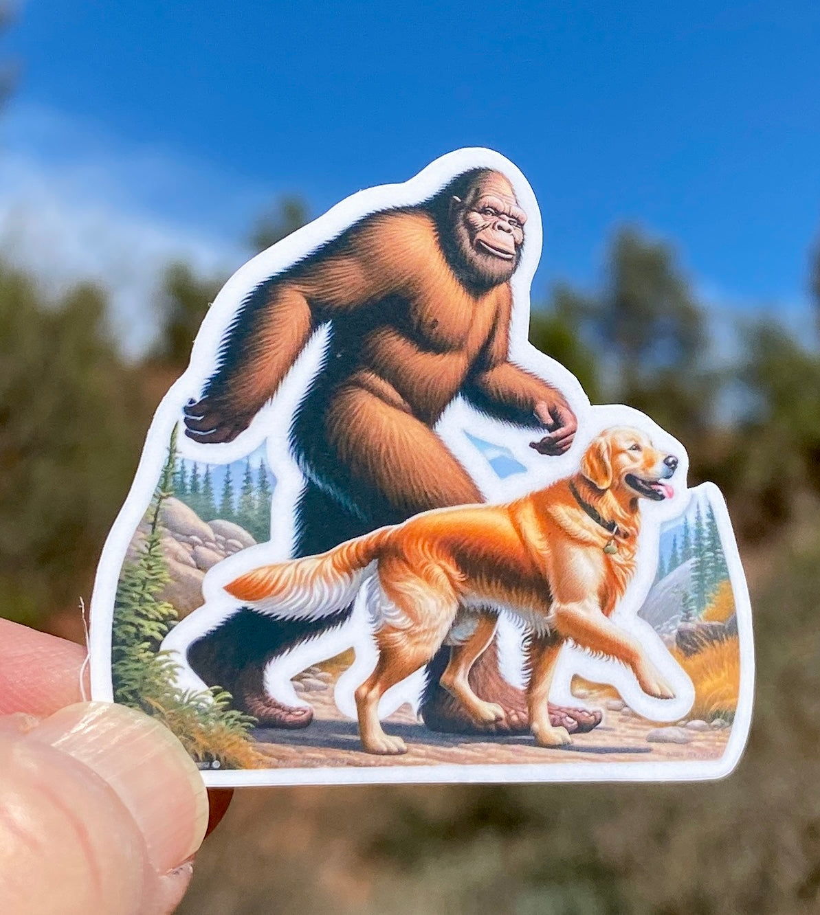 If Bigfoot had a dog Sticker, Bigfoot, Beagle, Golden Retriever, German Shepherd, Frenchie, Dog Mom, Sticker, Decal, Dog, Walking Dog, Walk