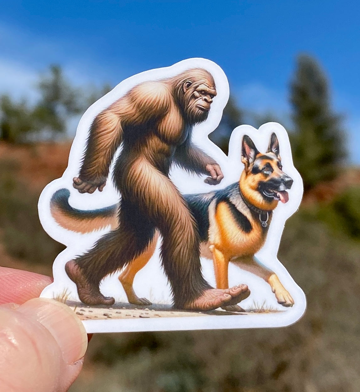 If Bigfoot had a dog Sticker, Bigfoot, Beagle, Golden Retriever, German Shepherd, Frenchie, Dog Mom, Sticker, Decal, Dog, Walking Dog, Walk