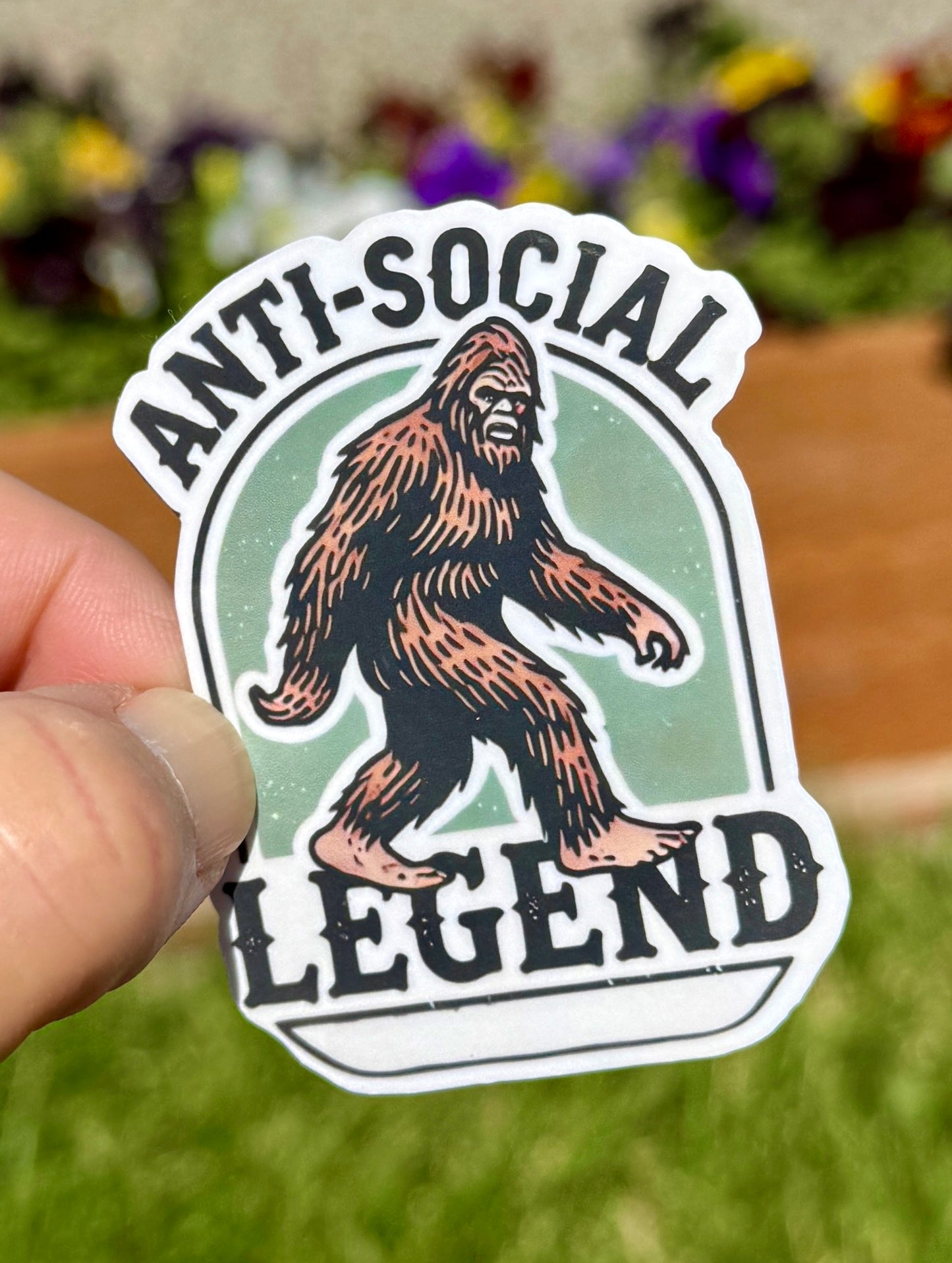 Anti-Social Bigfoot Sticker, Anti-social, Bigfoot, Introvert, Hiking, Cryptid, Sticker, Sasquatch, Legend, Creature, Mystery, Laptop Sticker