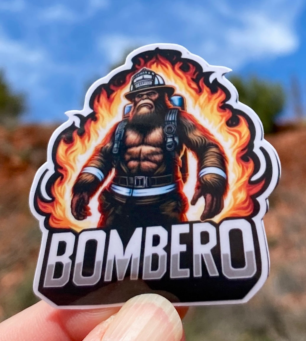 Bigfoot Bombero Firefighter Sticker, firefighter, bunker gear, fireman, Bombero, first responder, Bigfoot Firefighter, firehouse, sticker