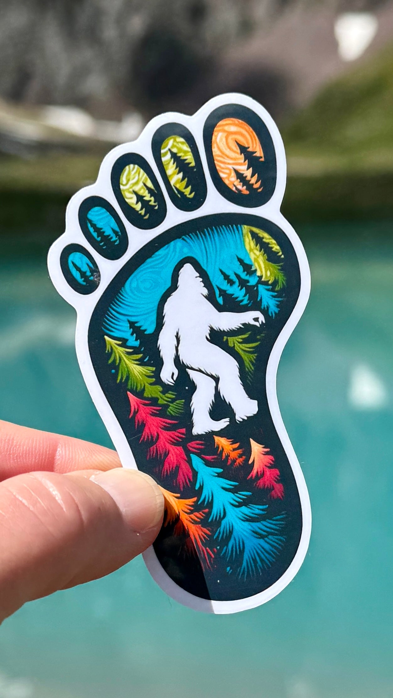 Bigfoot Hiking Footprint Sticker, Footprint, Bigfoot footprint, Bigfoot, hiking, sticker, Bigfoot, Hiking Adventure, Sasquatch, Silhouette