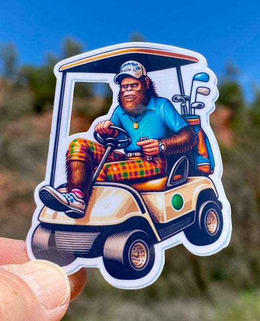 Bigfoot Golfing Sticker, Golfer, Golfing, Golf Club, Golf Sticker, putting, Bigfoot, Golf Course, sticker, Golf Cart, Sports Sticker,Fairway