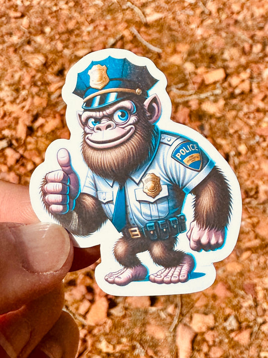 Bigfoot Police Officer Sticker, police, police officer, Cop, first responder,Police Department, Bigfoot Police, sticker, Law Enforcement,LEO