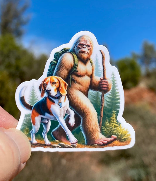 If Bigfoot had a dog Sticker, Bigfoot, Beagle, Golden Retriever, German Shepherd, Frenchie, Dog Mom, Sticker, Decal, Dog, Walking Dog, Walk