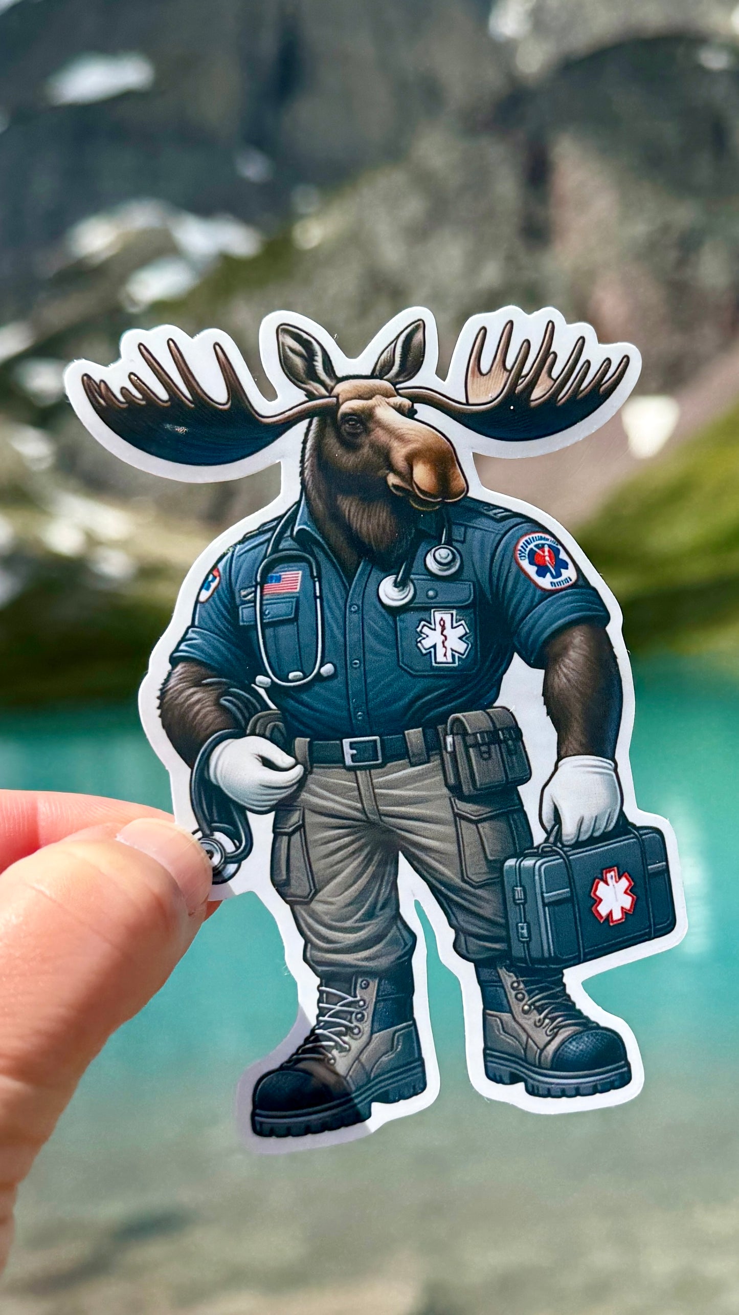 Bull Moose Paramedic Sticker, paramedic, EMT, EMS, emergency services, first responder, medic, hero, ambulance, sticker, medical, bull moose