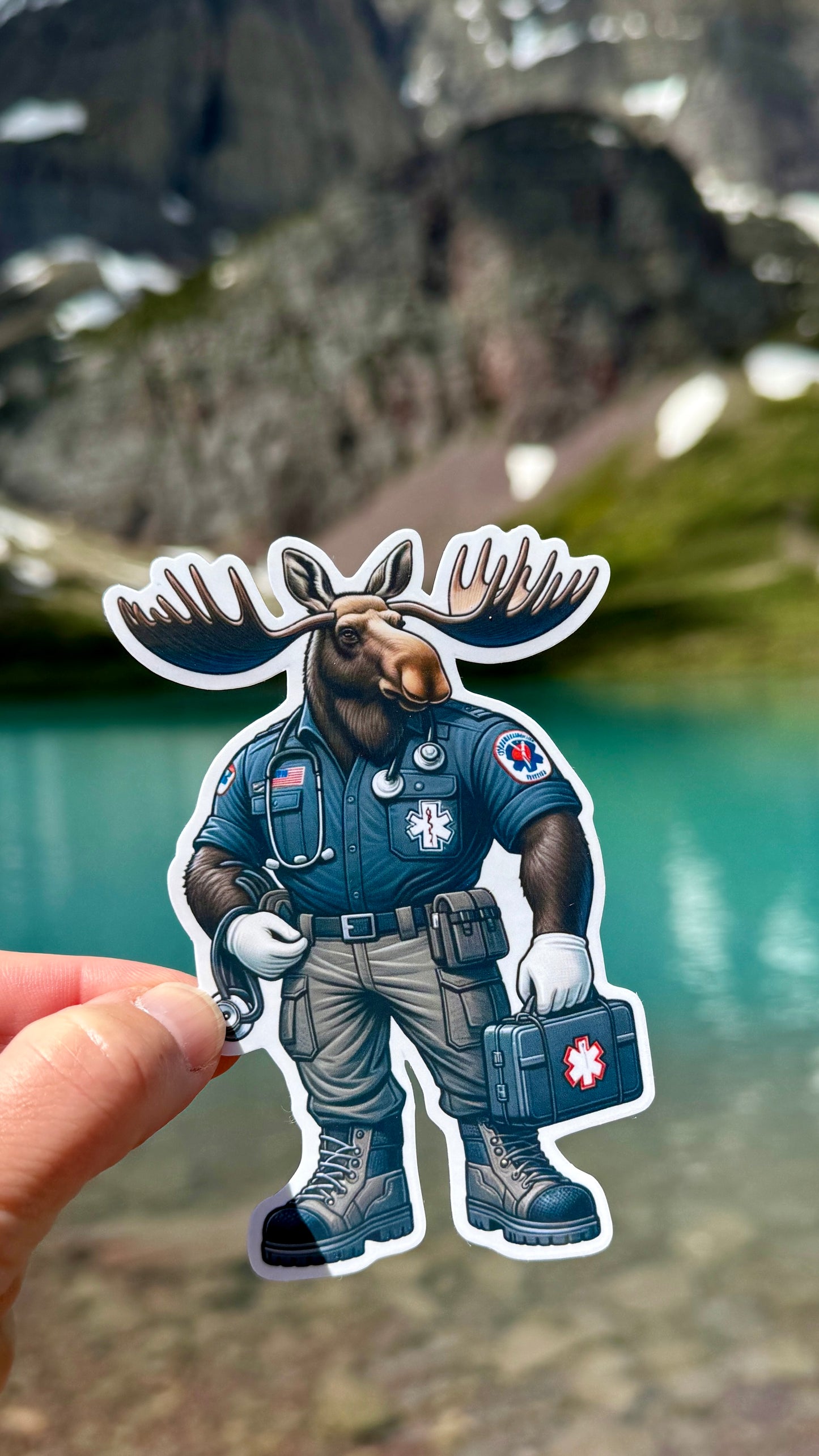 Bull Moose Paramedic Sticker, paramedic, EMT, EMS, emergency services, first responder, medic, hero, ambulance, sticker, medical, bull moose