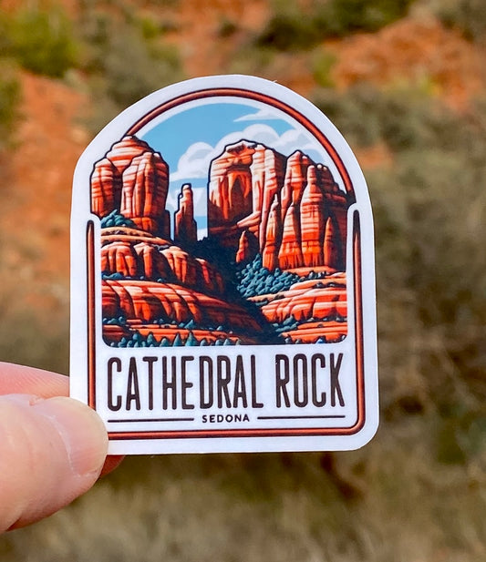 Cathedral Rock Sedona Sticker, Red Rocks, Travel, Sedona, Arizona, Red Rock Country, Sedona Sticker, Sticker, Decal, Cathedral Rock, hike