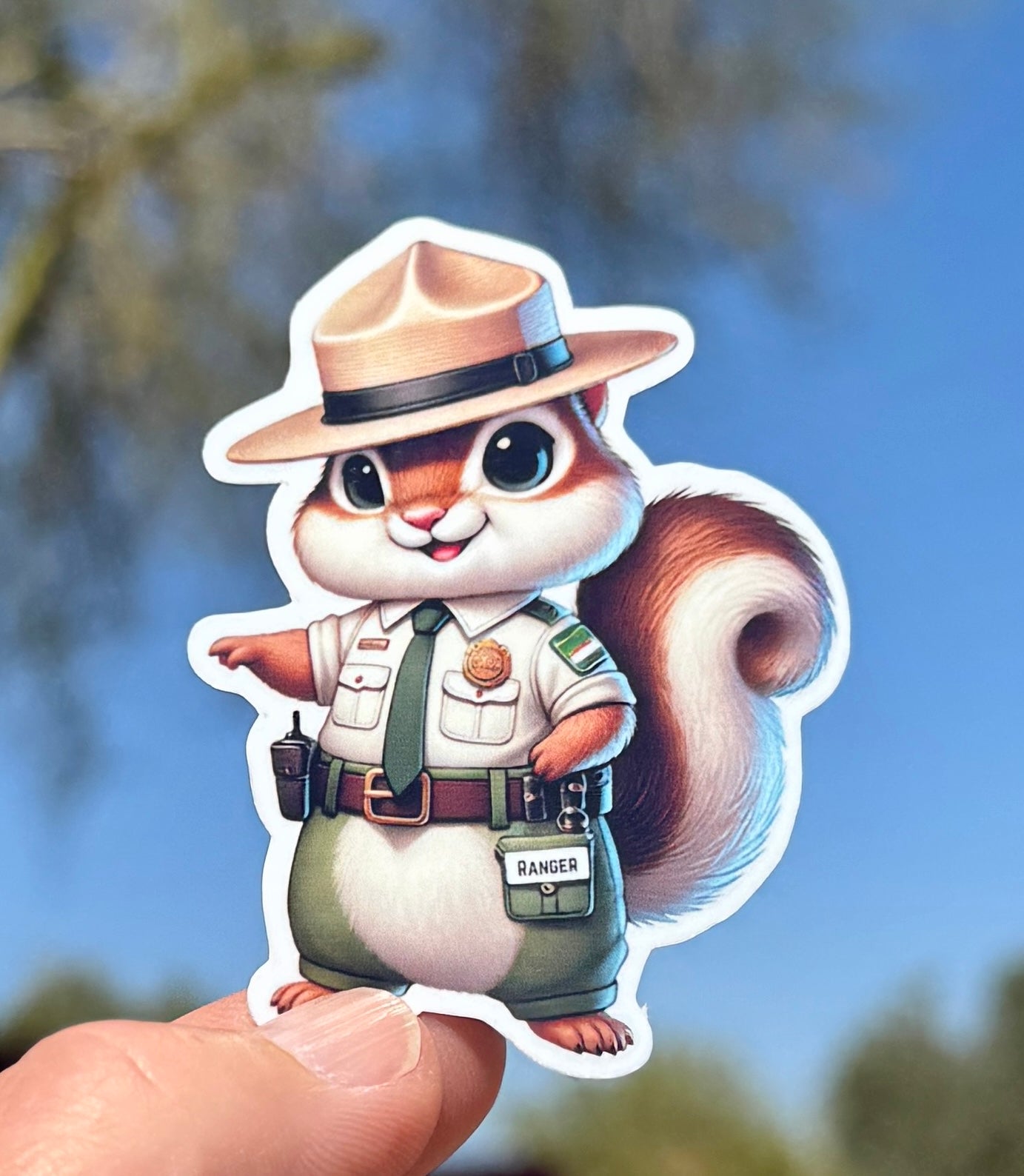 Chipmunk Park Ranger Sticker, park ranger, NPS, Glacier national park, parks service, sticker ,hike, protect our parks, Chipmunk