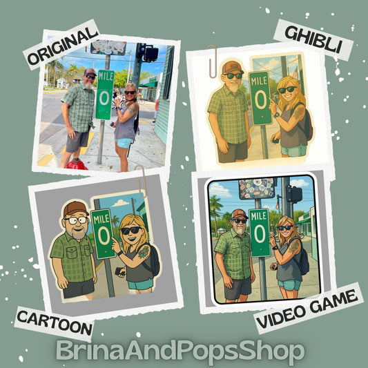 Custom Ghibli, Cartoon or Video Game style stickers from your images