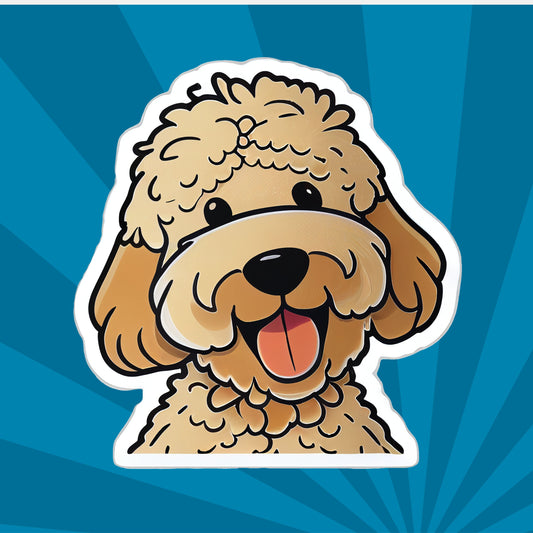 Happy Golden Doodle Sticker, Golden Doodle, Dog Mom, Doodle, Sticker, Decal, gift, Dog Sticker, Happy, Puppy, Golden, Smile, Pup, Cute Dog