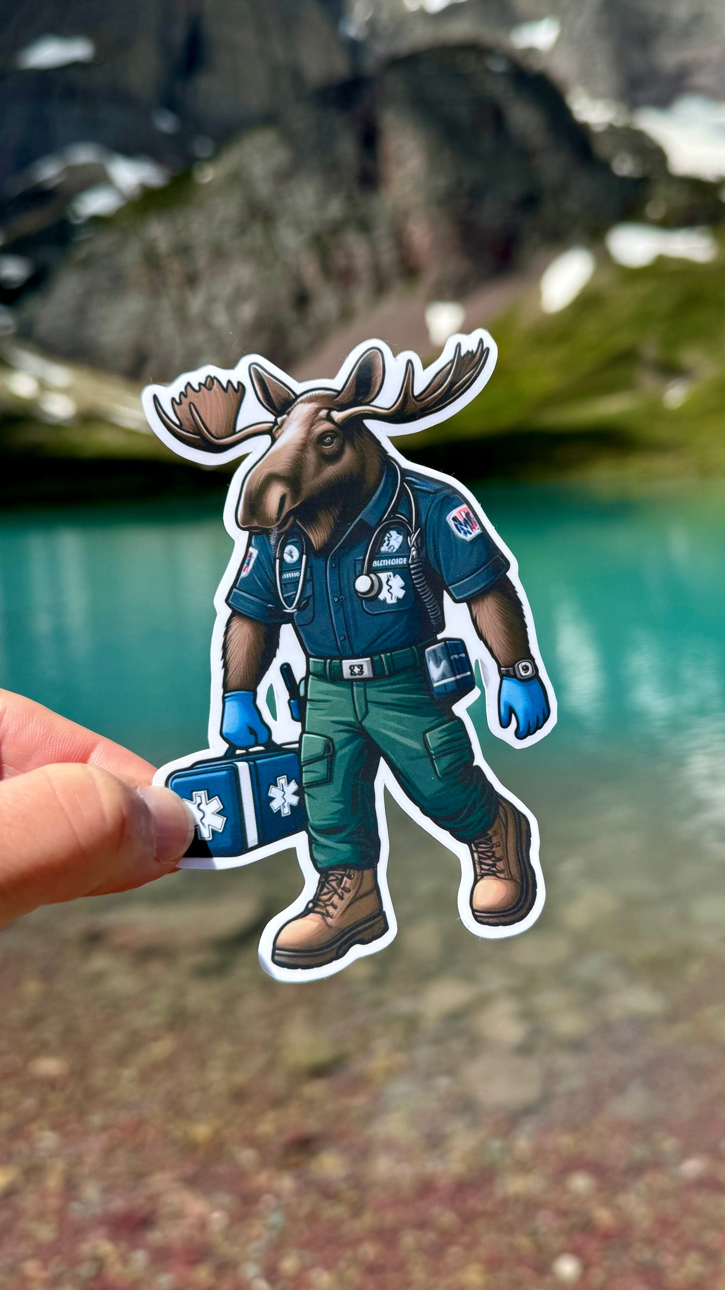 Bull Moose Paramedic Sticker, paramedic, EMT, EMS, emergency services, first responder, medic, hero, ambulance, sticker, medical, bull moose