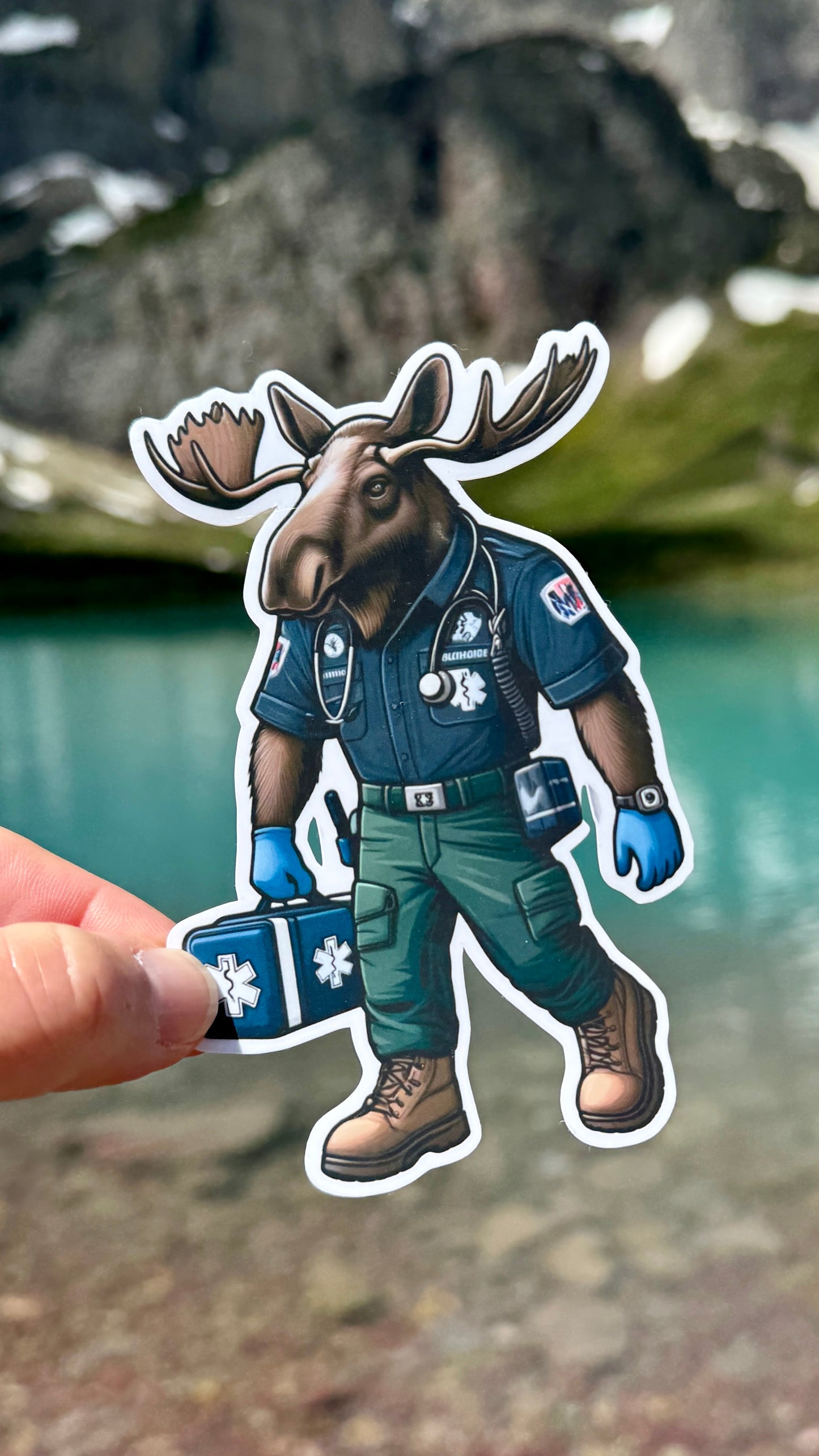 Bull Moose Paramedic Sticker, paramedic, EMT, EMS, emergency services, first responder, medic, hero, ambulance, sticker, medical, bull moose