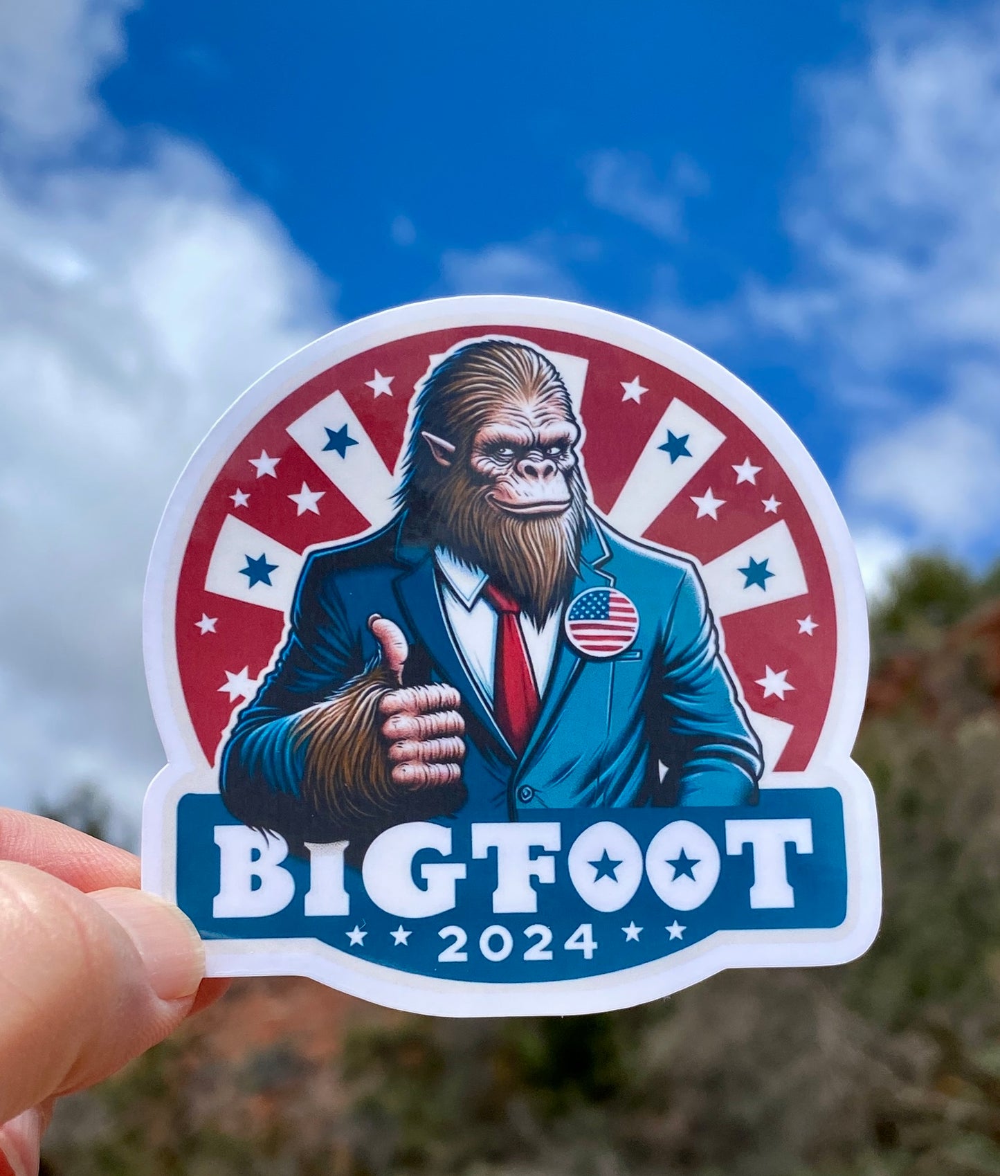 Bigfoot for President 2024 Sticker, Bigfoot, Election, Presidential Election, Sticker, Decal, Vote, Bigfoot, Election 2024, Politics,America