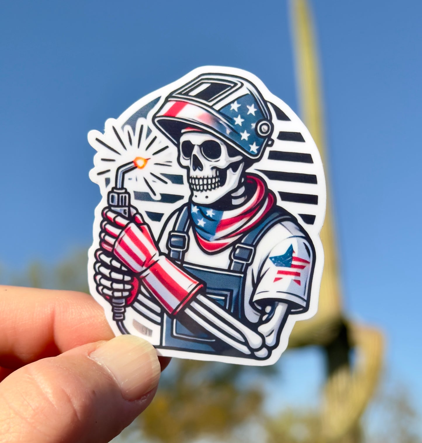 Skeleton Welder Sticker, Welder, Welding, tradesman, Skeleton, sticker, iron, metal worker, steel worker, Fabrication, welding mask, weld