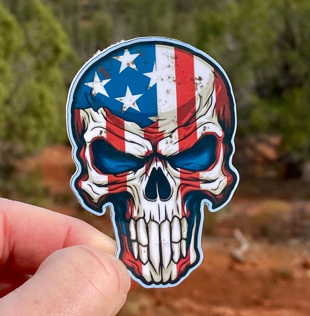 Patriotic Skull Sticker, American Skull, America, 4th of July, Independence Day, Sticker, Decal, Ai generated, Patriotic, Merica, Holiday