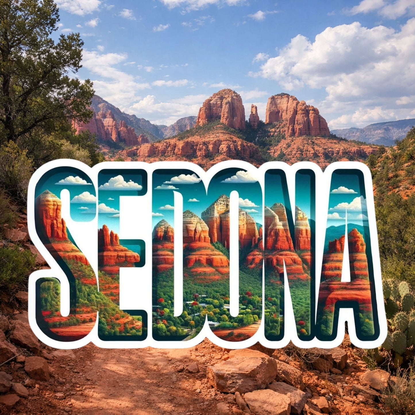Sedona Arizona Sticker, Red Rocks, Travel, nature, Sedona, Arizona, Red Rock Country, Sedona Sticker, Sticker, Decal, vacation, travel, fun
