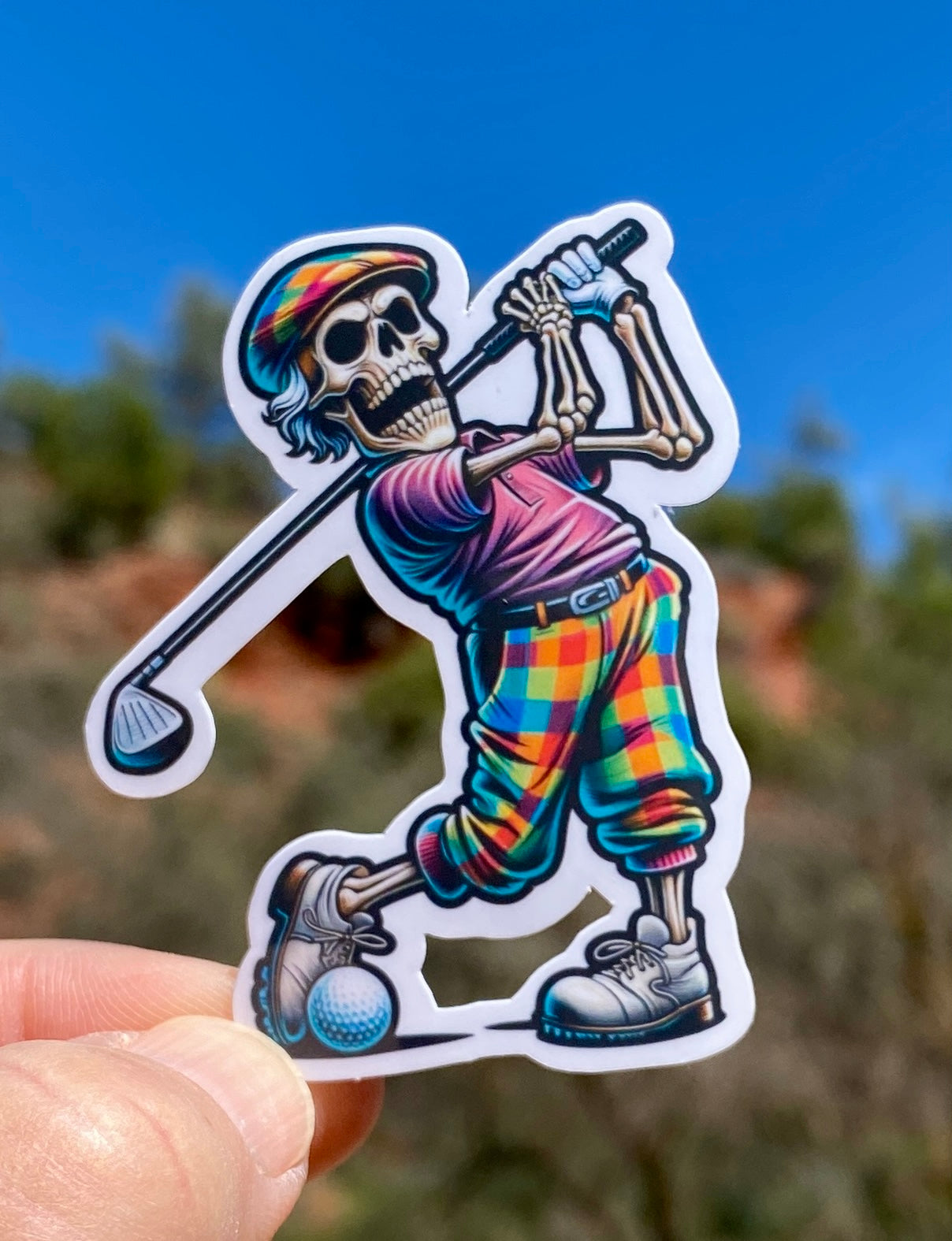 Skeleton Golfing Sticker, Golfer, Golfing, Golf Club, Golf Sticker, putting, Skeleton, Golf Course, sticker, Golf Cart, Golf Lover,Fairway