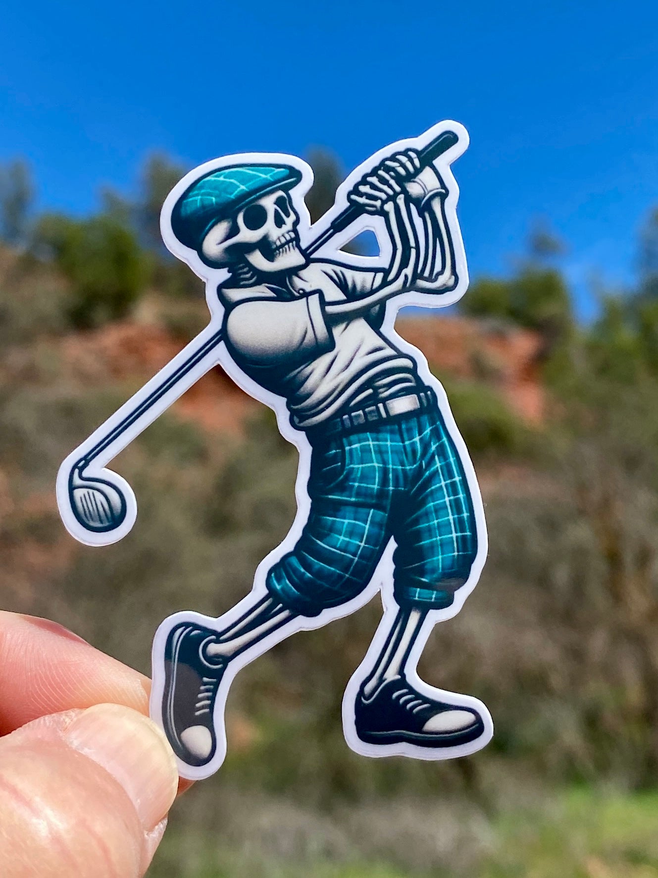 Skeleton Golfing Sticker, Golfer, Golfing, Golf Club, Golf Sticker, putting, Skeleton, Golf Course, sticker, Golf Cart, Golf Lover,Fairway