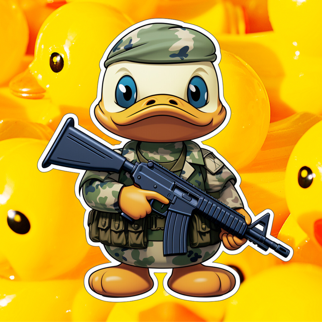 Duck Hunter Sticker, Rubber Ducky, Ducky, Duck Sticker, Sticker, Ducks, Hunter, Duck Hunter, Fun Stickers, Jeep duck, Jeep, rubber duck, fun