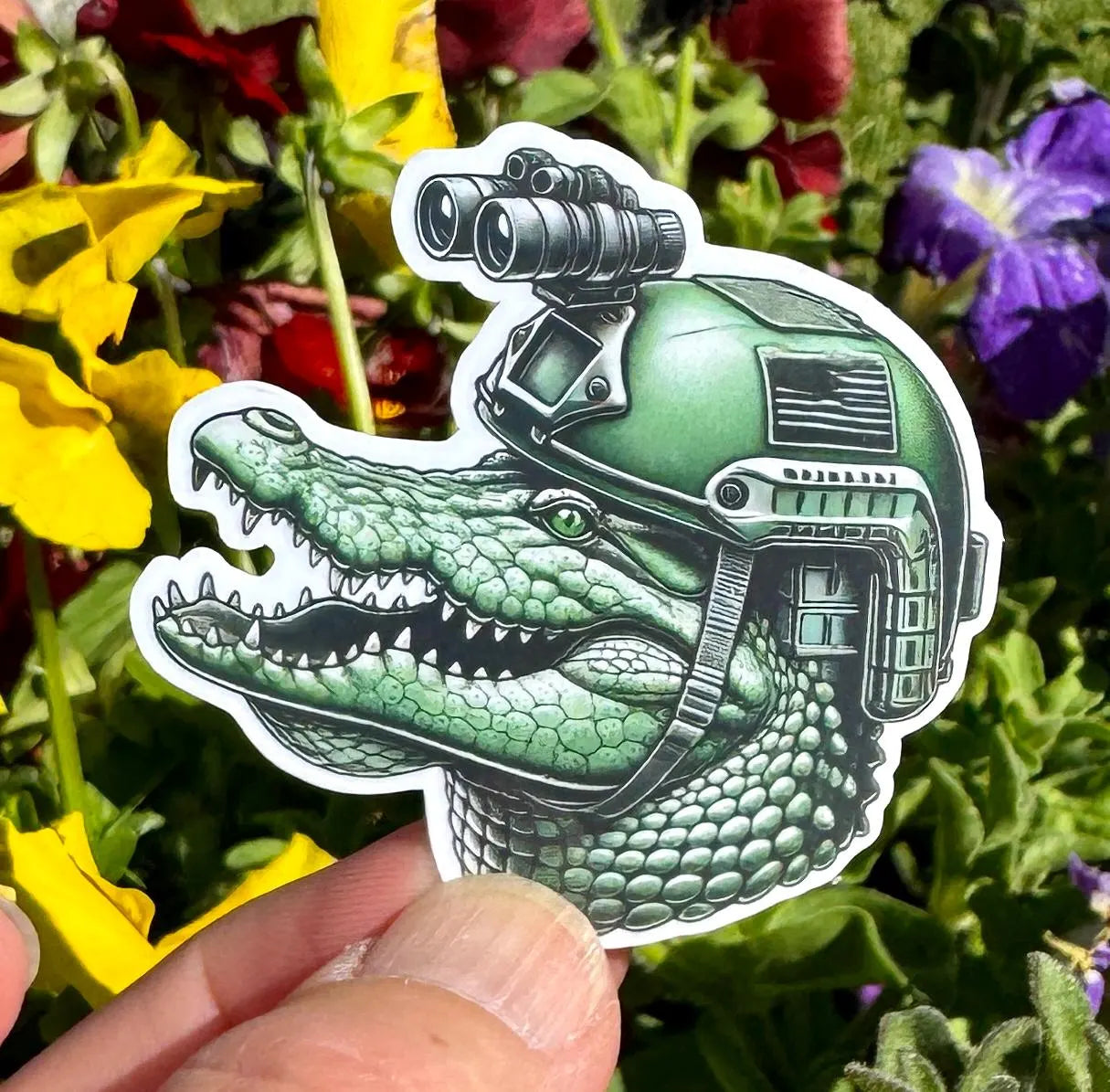 Tactical Crocodile Sticker, Crocodile, tactical, operator, Tactical gear, sticker, gator, Florida, military, police, night vision, croc, fun