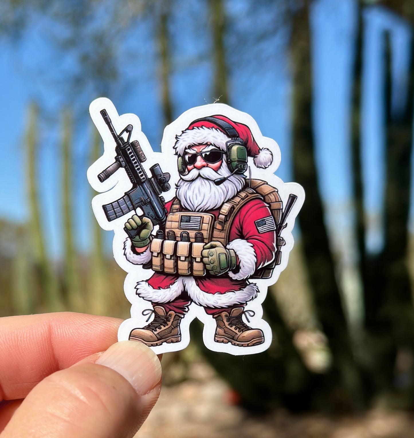 Tactical Santa Sticker, Christmas, Tactical, Christmas Sticker, Santa Hat, Santa, tactical gear, Gift for guys, Christmas gift, 2A, military