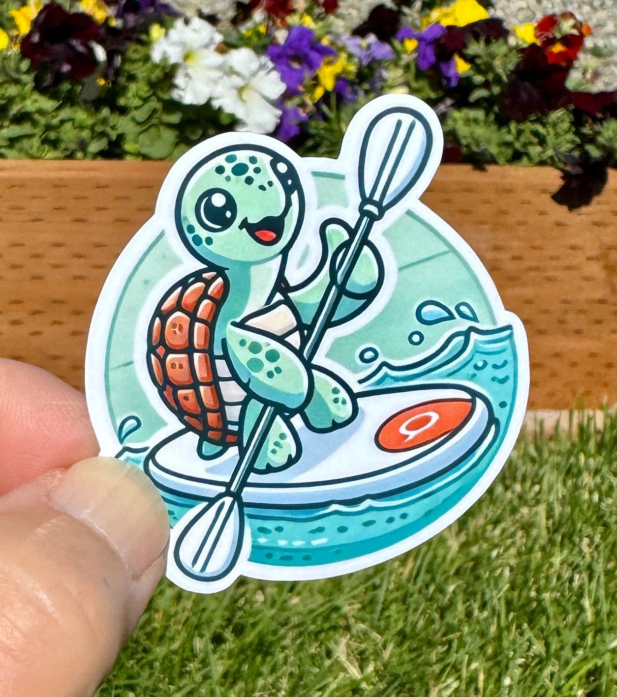 Paddle boarding Turtle stickers, Turtle Sticker,  animal sticker, paddle board, paddle boarding, Sea Turtle, water sports,beach,turtle lover