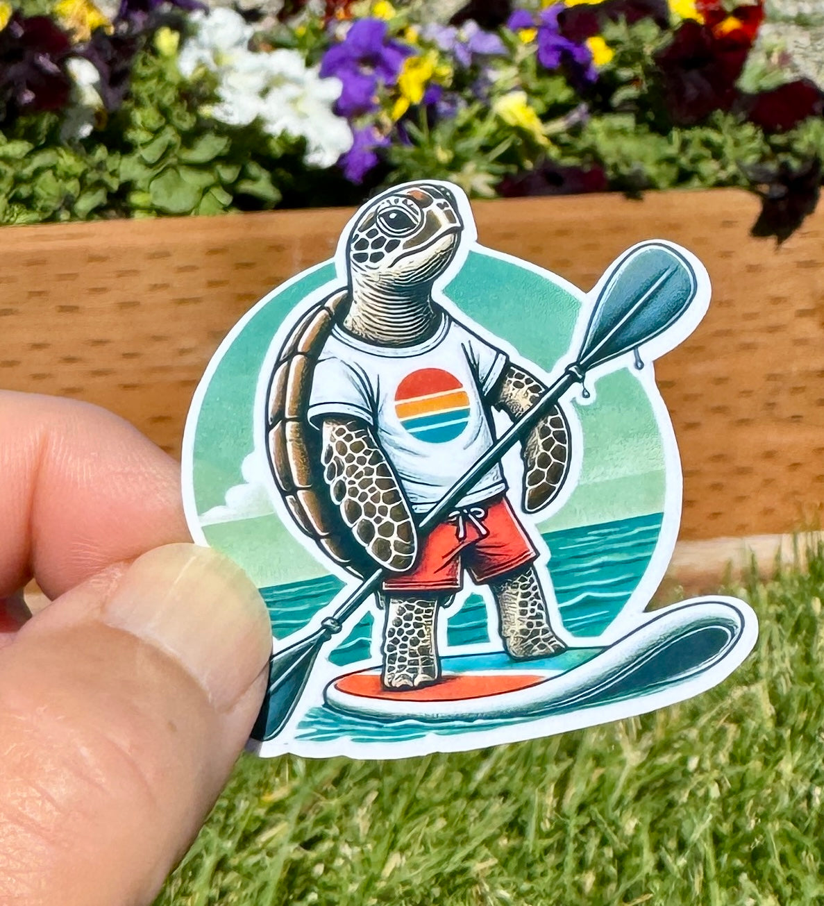 Paddle boarding Turtle stickers, Turtle Sticker,  animal sticker, paddle board, paddle boarding, Sea Turtle, water sports,beach,turtle lover