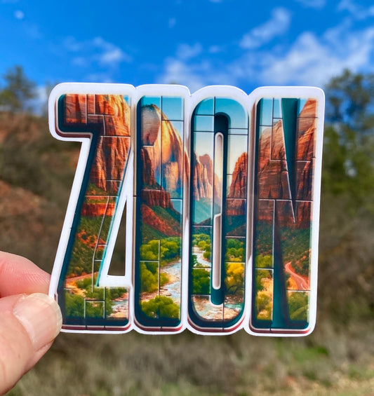 Zion Sticker, Zion Park, Travel, nature, National Parks, Utah, Red Rocks, Zion Sticker, Sticker, Decal, vacation, travel, adventure, hiking